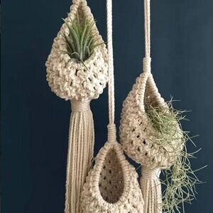 Macramé Portable Flower Pot Holder – Boho Plant Hanger for Indoors & Outdoors